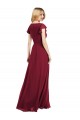 Best Flutter Sleeves Faux Wrap Chiffon Bridesmaid Dress Sydney