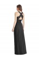 Best Full Length V-Neck Chiffon Bridesmaid Dress with Wide Criss Cross Straps Sydney