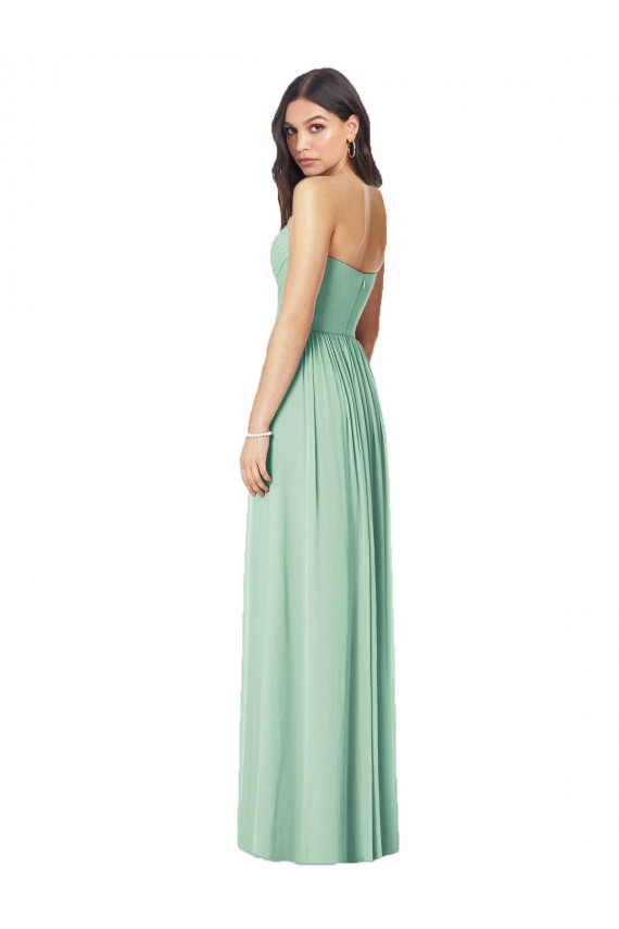 Best Draped Sweetheart Strapless Long Chiffon Bridesmaid Dress Sydney
