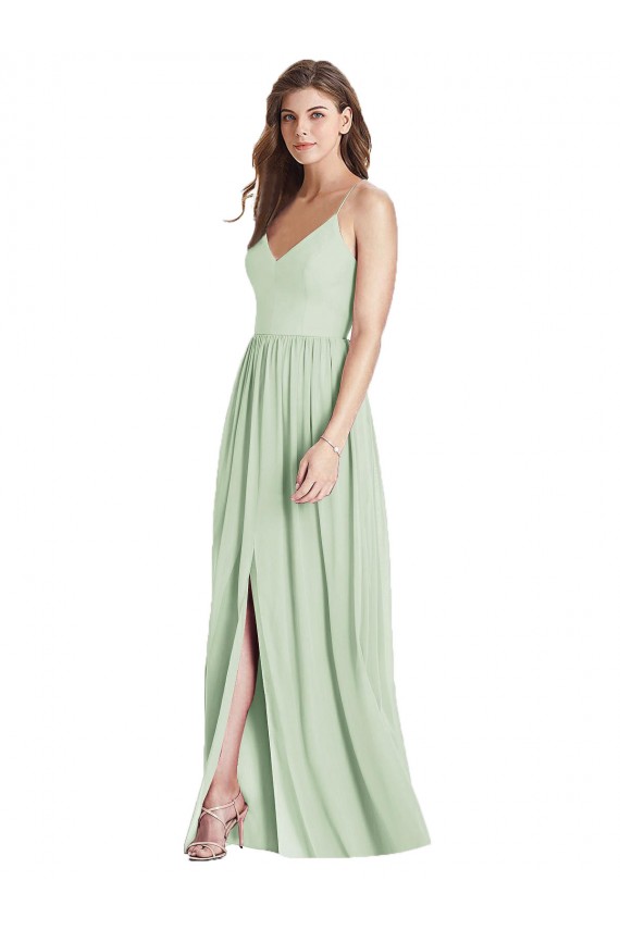 Best Criss Cross Strap Backless Maxi Long Chiffon Bridesmaid Dress Sydney