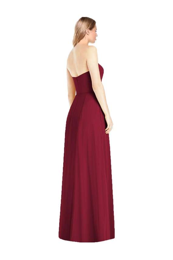 Best Strapless Notch Chiffon Maxi Bridesmaid Dress Sydney