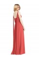 Best Full-Length V-Neck Chiffon Bridesmaid Dress Streamers Back Sydney
