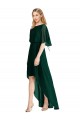 Best Plunging V Back Flutter Sleeves Cocktail Length Chiffon Bridesmaid Dress Sydney