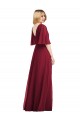 Best Full Length Lux Chiffon Flutter Sleeves Bridesmaid Dress Sydney