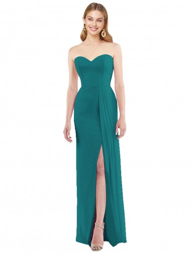 Best Sweetheart Neckline Lux Chiffon Bridesmaid Dress with Side Slit Sydney