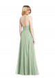 Best Sleek Spaghetti Straps Low Back Square Neck Maxi Formal Chiffon Bridesmaid Dress Sydney