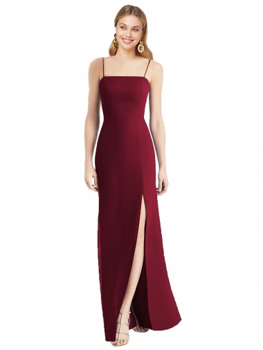 Best Tie-Back Cutout Trumpet Chiffon Bridesmaid Dress with Front Slit Sydney