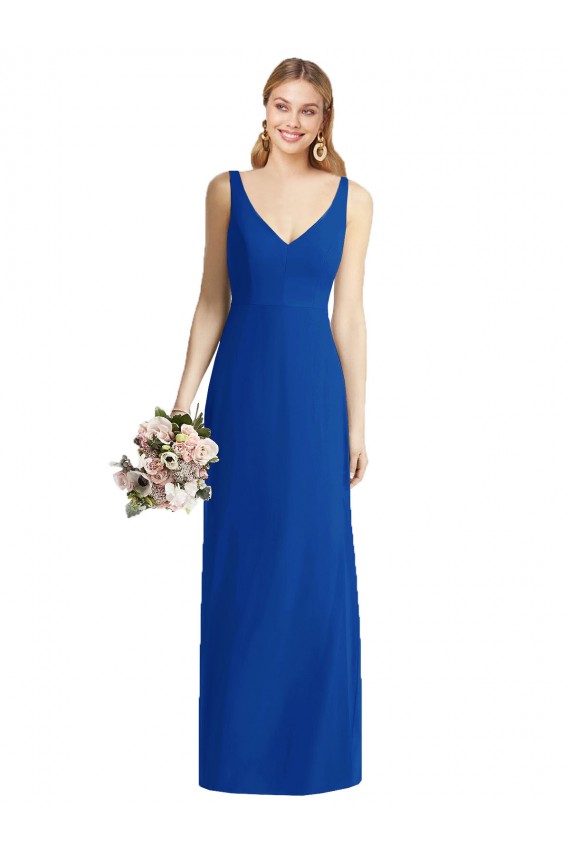 Best Sleeveless V-Back Long Trumpet Chiffon Bridesmaid Dress Sydney