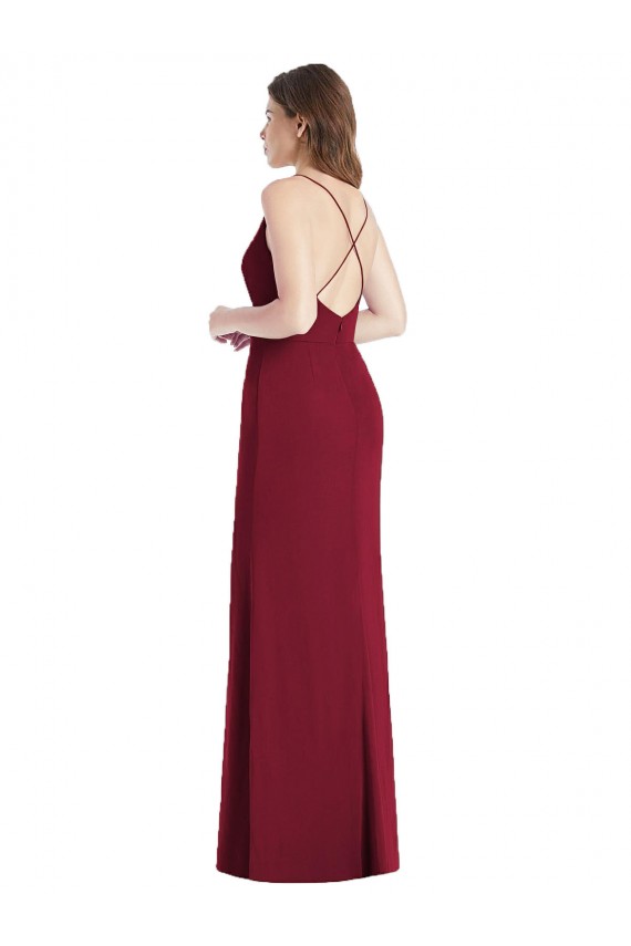 Best Criss Cross Back Mermaid Wrap Chiffon Bridesmaid Dress Sydney