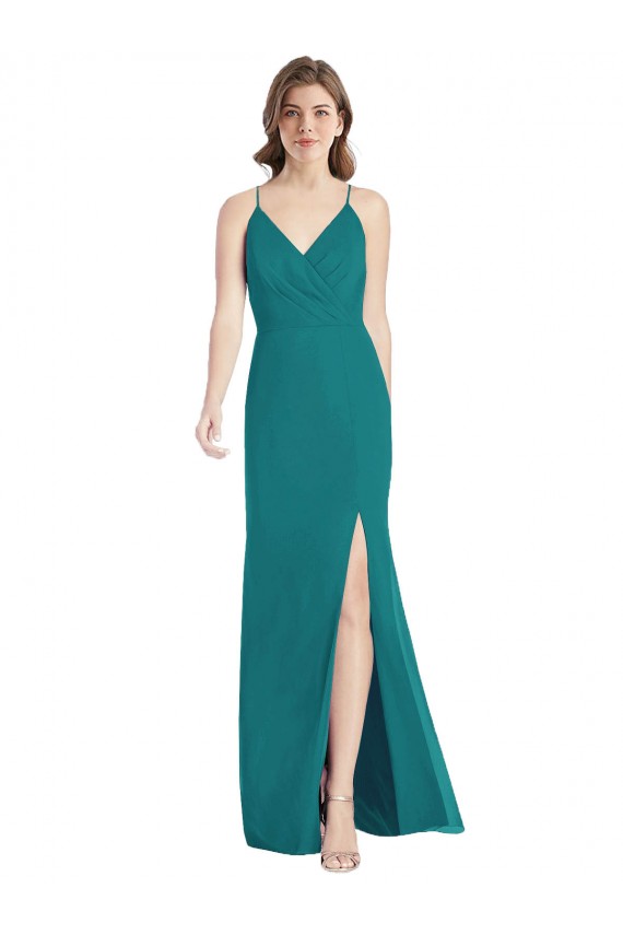 Best Criss Cross Back Mermaid Wrap Chiffon Bridesmaid Dress Sydney