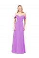Best Off The Shoulder Draped Sleeves A-Line Chiffon Bridesmaid Dress Sydney