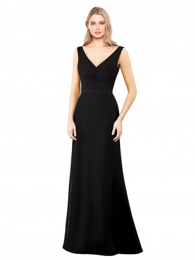 Best V-Neckline Chiffon Bridesmaid Dress / Prom Dress with Draped Bodice Sydney