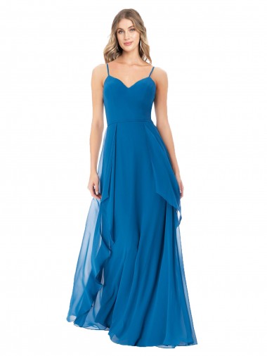 Best Simple Sweetheart Chiffon Bridesmaid Dress with Cascading Overlay Sydney