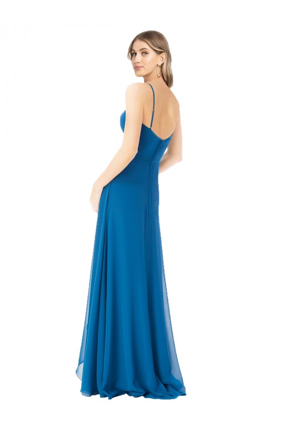 Best Simple Sweetheart Chiffon Bridesmaid Dress with Cascading Overlay Sydney