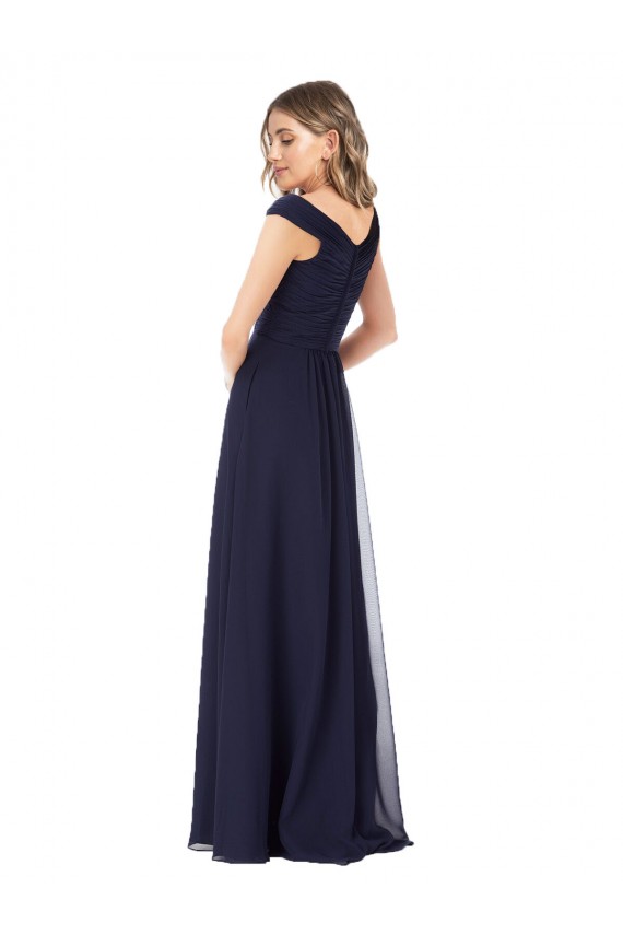 Best Off the Shoulder Classic Chiffon Bridesmaid Dress with Draped Bodice Sydney