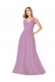 Best Simple Chiffon V-Neck Bridesmaid Dress with Draped V-Back Sydney