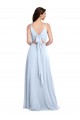 Best Long Floor Length V-Neck Chiffon Bridesmaid Dress with Keyhole Back Sydney