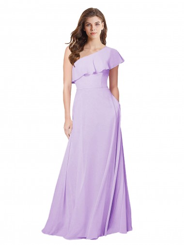 Best Draped One Shoulder Long Chiffon Bridesmaid Dress  Sydney