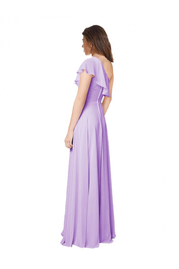 Best Draped One Shoulder Long Chiffon Bridesmaid Dress  Sydney