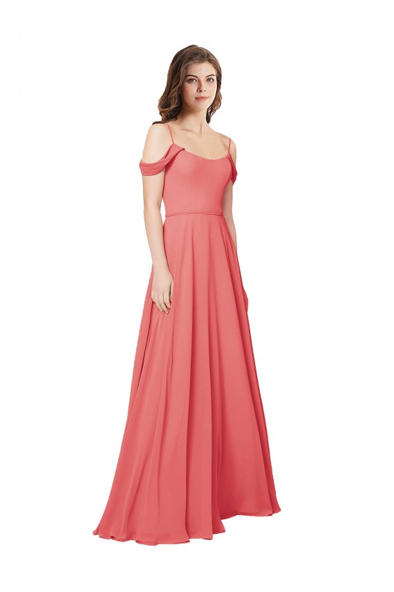 Best Draped Off the Shoulder Straps Chiffon Bridesmaid Dress Sydney