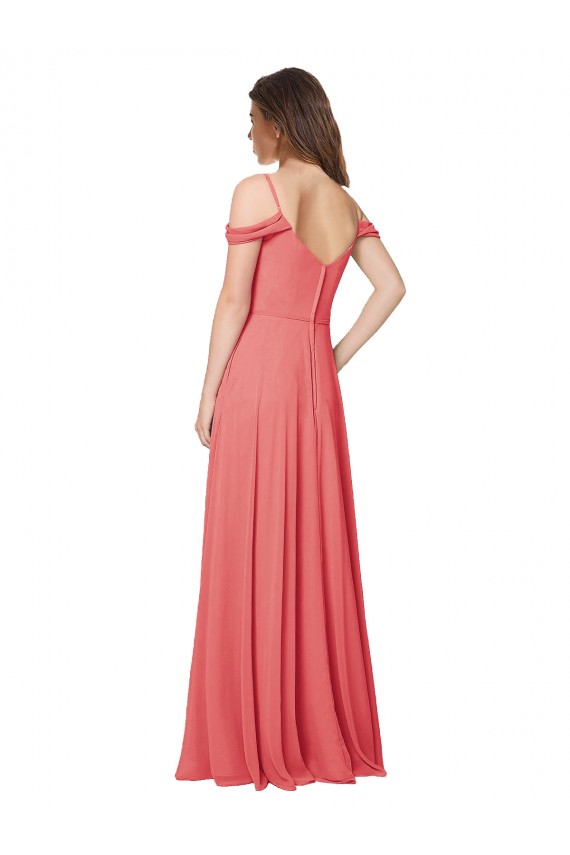 Best Draped Off the Shoulder Straps Chiffon Bridesmaid Dress Sydney