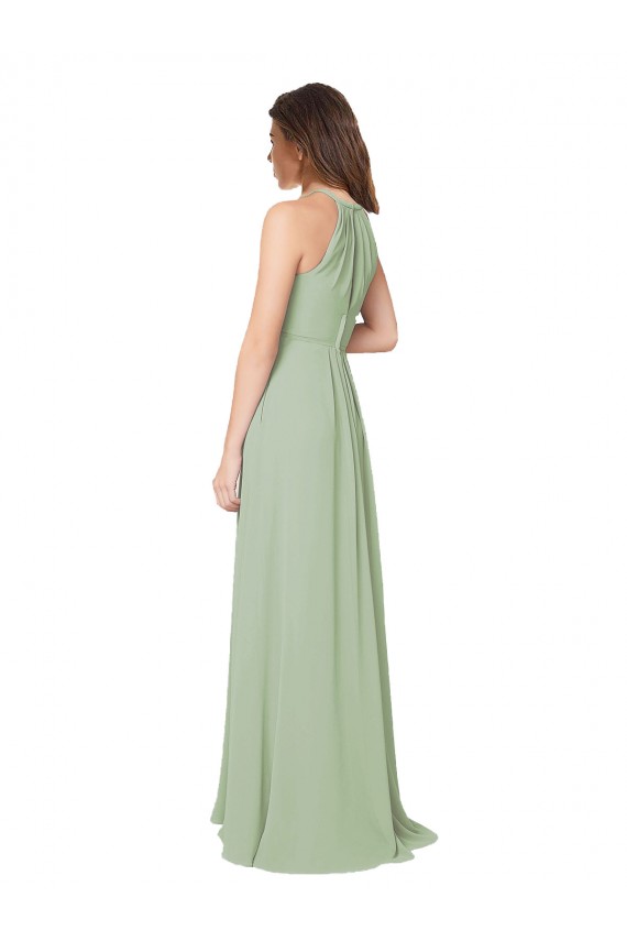 Best High Halter Neck Keyhole Chiffon Bridesmaid Dress Sydney