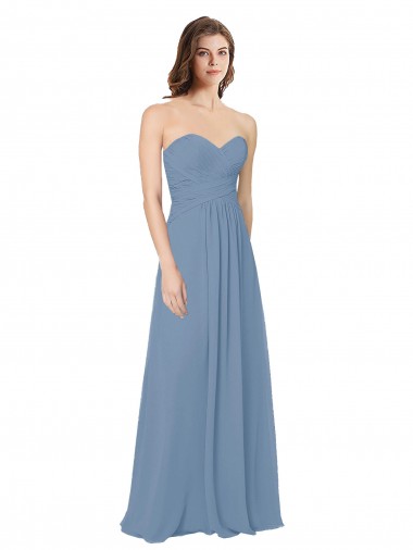 Best Chiffon A-Line Wraparound Draping Long Bridesmaid Dress Sydney