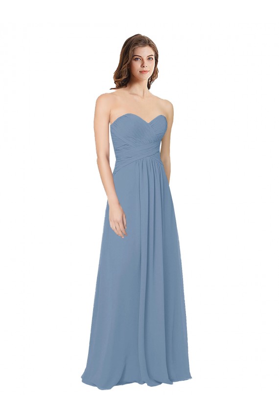 Best Chiffon A-Line Wraparound Draping Long Bridesmaid Dress Sydney