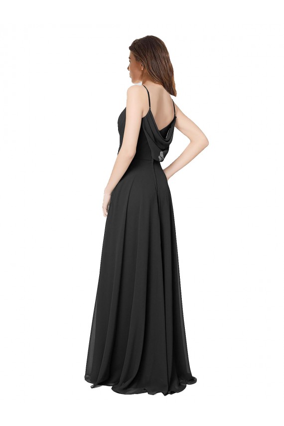 Best Cowl Back Spaghetti Straps Long Chiffon Bridesmaid Dress  Sydney