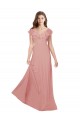 Best Flounced V Neckline Flutter Sleeves Chiffon Bridesmaid Dress Sydney