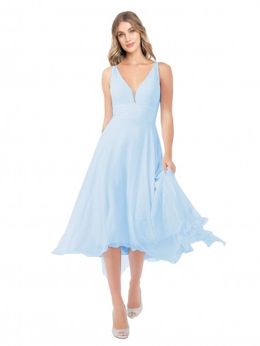 Best Chiffon Midi Length Keyhole Back Cocktail Bridesmaid Dress Sydney