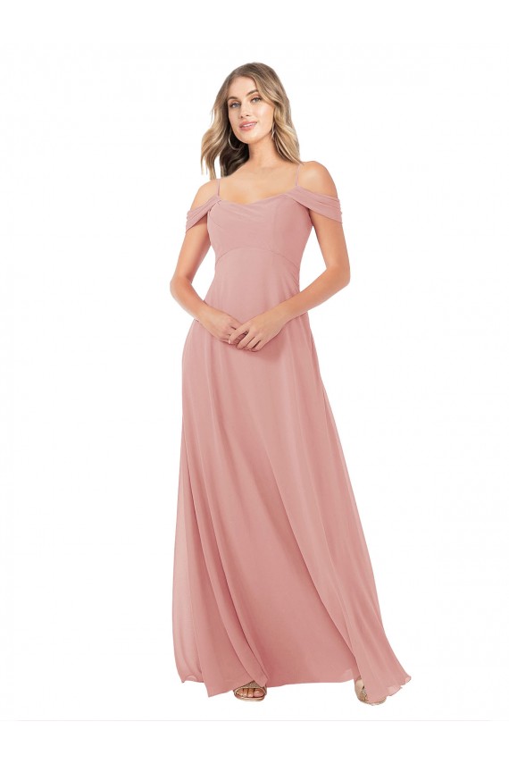Best Draped Shoulder Sash Back Chiffon Bridesmaid Dress Sydney