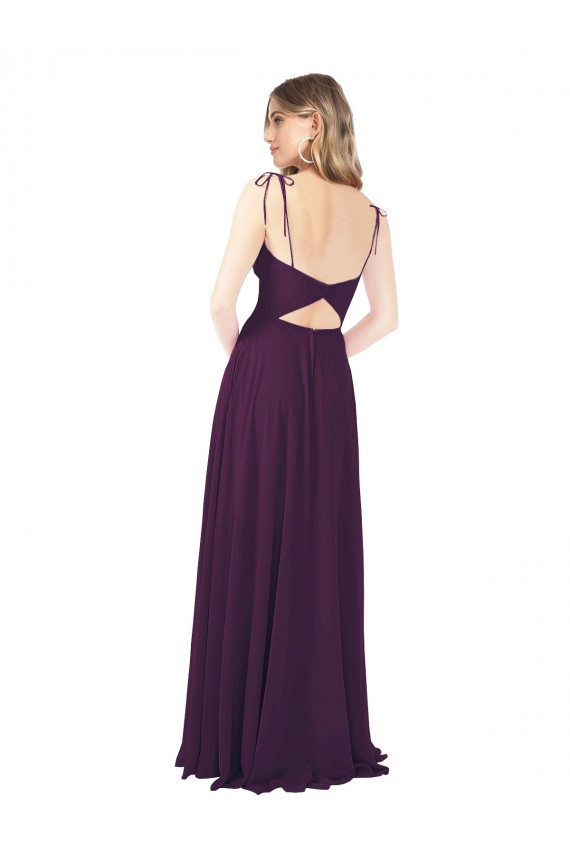 Best Chiffon Bridesmaid Dress with Front Slit and Keyhole Back Sydney