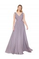 Best Draped Floor Length High Neck V-Back Chiffon Bridesmaid Dress / Formal Prom Dress with Shirred Bodice Sydney