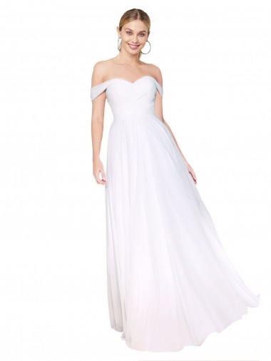 Best Off the Shoulder Long Full Length Chiffon Bridesmaid Dress / Formal Prom Dress Sydney