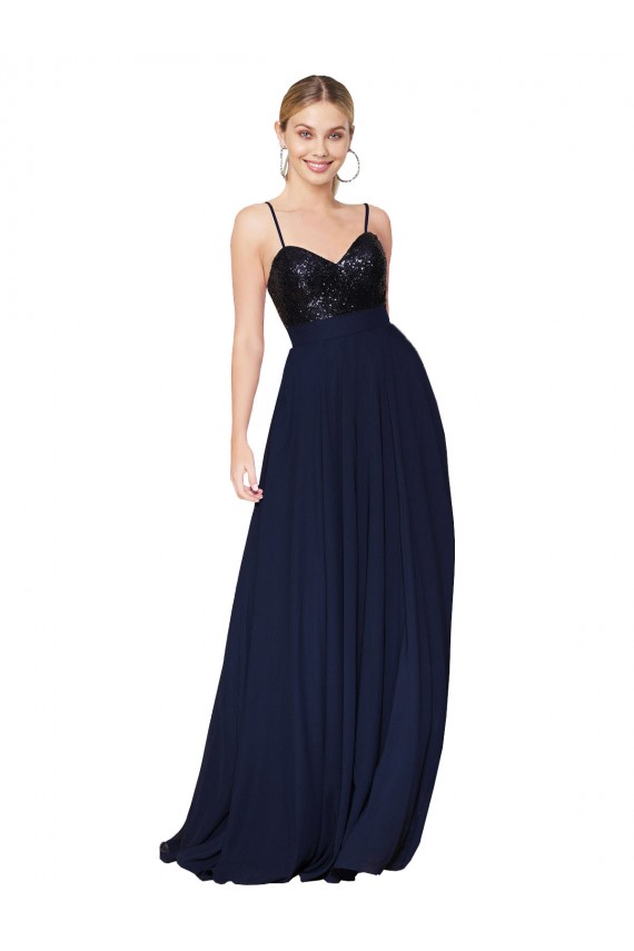 Best Sweetheart High Neck Sequin Top Long Chiffon Bridesmaid Dress / Prom Dress Sydney