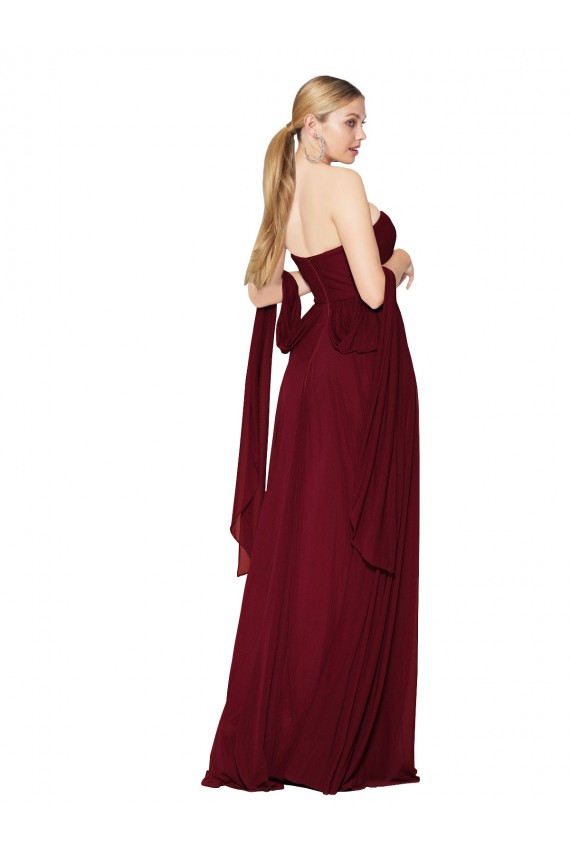 Best Draped Strapless Long A-Line Chiffon Bridesmaid Dress / Formal Prom Dress Sydney