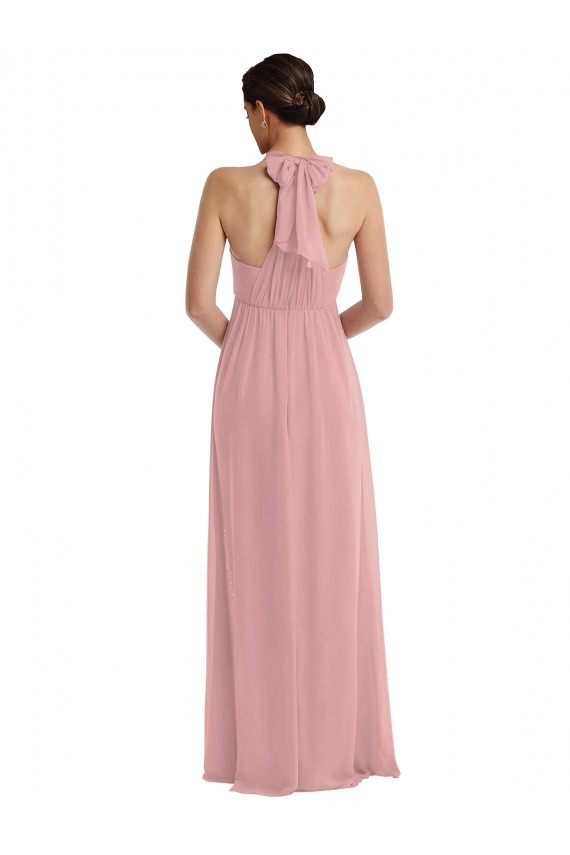 Best Empire Waist Long Halter Maxi Bridesmaid Dress Sydney