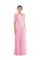 Best Bow One Shoulder Flounce Sleeve Maxi Bridesmaid Dress Sydney