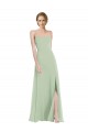 Best Scoop Neck Tie Strap Maxi Bridesmaid Dress with Front Slit Sydney
