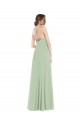 Best Scoop Neck Tie Strap Maxi Bridesmaid Dress with Front Slit Sydney