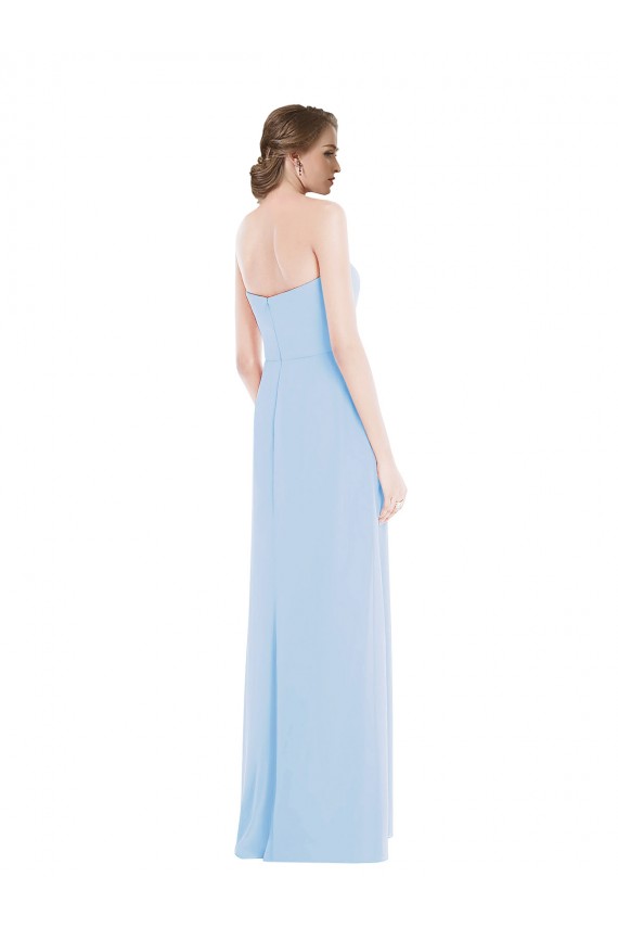 Best Strapless Sweetheart Maxi Bridesmaid Dress with Pleated Front Slit Sydney