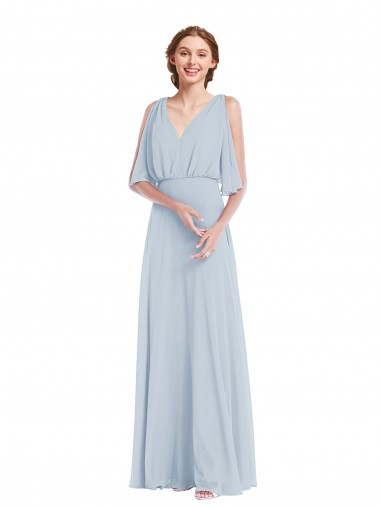 Best V-Neck Split Sleeves Blouson Bodice Maxi Bridesmaid Dress Sydney