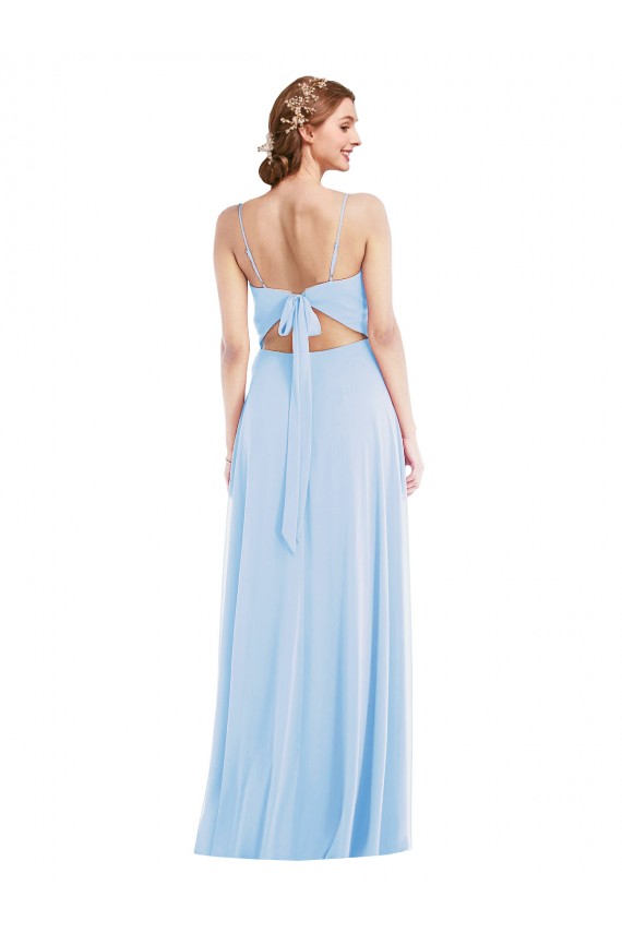 Best Tie Back Cutout Maxi Formal Bridesmaid Dress with Front Slit Sydney