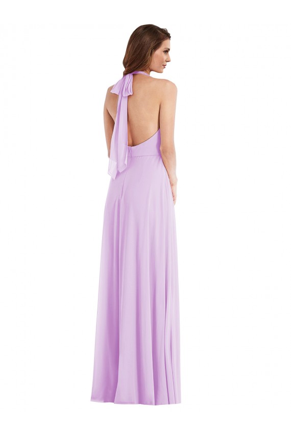 Best High Neck Halter Backless Maxi Bridesmaid Dress Sydney