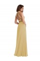 Best Stand Collar Halter Maxi Bridesmaid Dress with Criss Cross Open Back Sydney