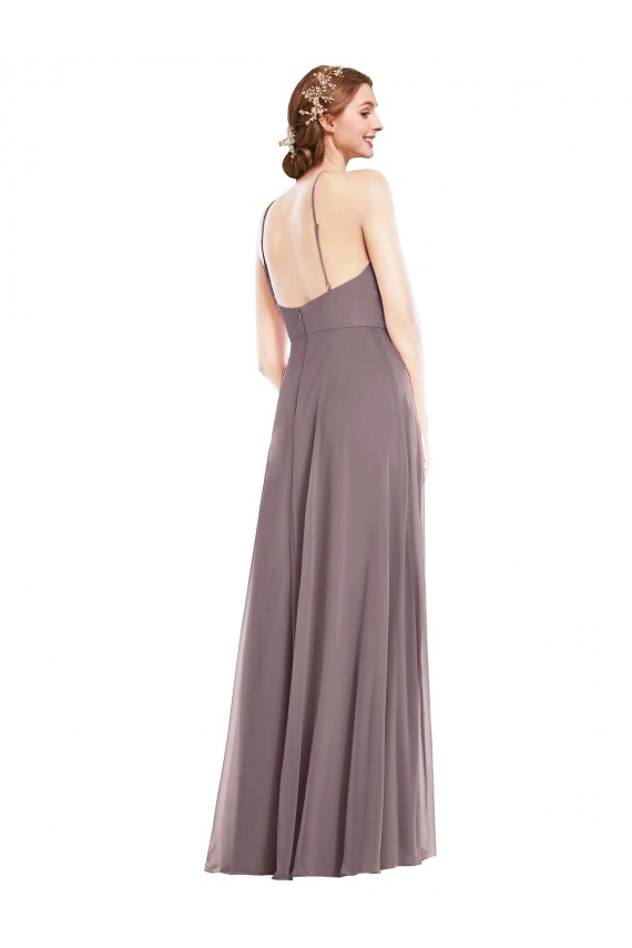 Best Diamond Halter Maxi Formal Bridesmaid Dress with Front Slit Sydney
