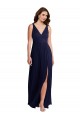 Best Deep V-Neck Chiffon Maxi Bridesmaid Dress with Front Slit Sydney