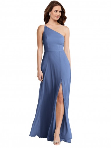 Best One Shoulder Full Length Maxi Formal Bridesmaid Dress with Flirty Slit Sydney