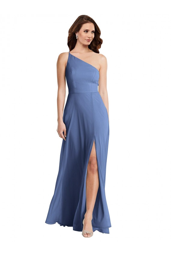 Best One Shoulder Full Length Maxi Formal Bridesmaid Dress with Flirty Slit Sydney
